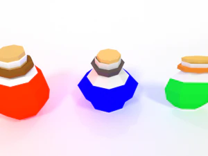 काल्पनिक आरपीजी औषधि की बोतलें 3D मॉडल