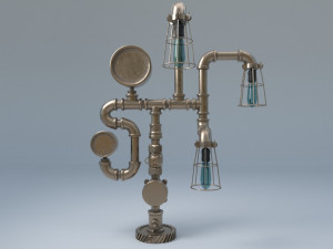 steampunk lamp 3D मॉडल