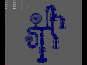 steampunk lamp 3D मॉडल