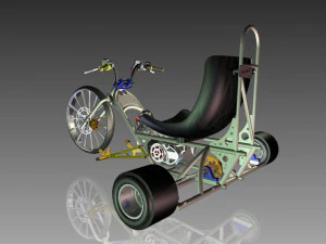 triciclo de deriva de quadro Modelo 3D