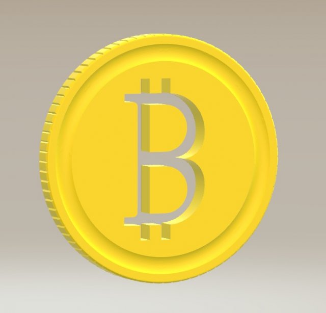 Coin with Bitcoin logo 3D Modelo 3D .c4d .max .obj .3ds .fbx .stl .blend 
