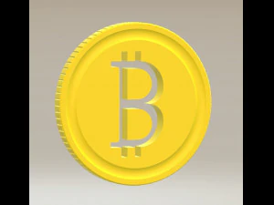 Coin with Bitcoin logo 3D 3D Model