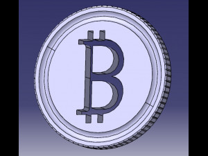 Coin with Bitcoin logo 3D Modelo 3D