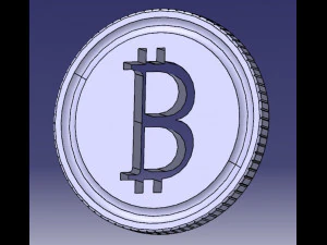 Coin with Bitcoin logo 3D 3D Model