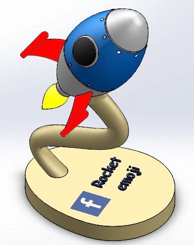 3d facebook rocket emoji 3D Print Model .c4d .max .obj .3ds .fbx .stl .blend 