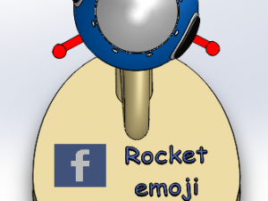 3d facebook rocket emoji 3D Baskı Modeli