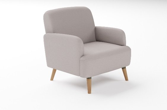 light gray fabric arm chair Modelo 3D .c4d .max .obj .3ds .fbx .stl .blend 