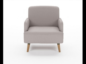 light gray fabric arm chair Modelo 3D