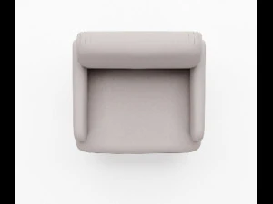 light gray fabric arm chair 3D Model