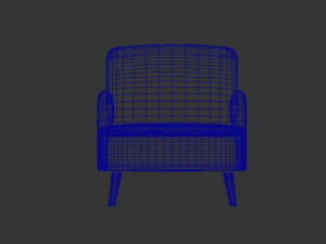 light gray fabric arm chair Modelo 3D