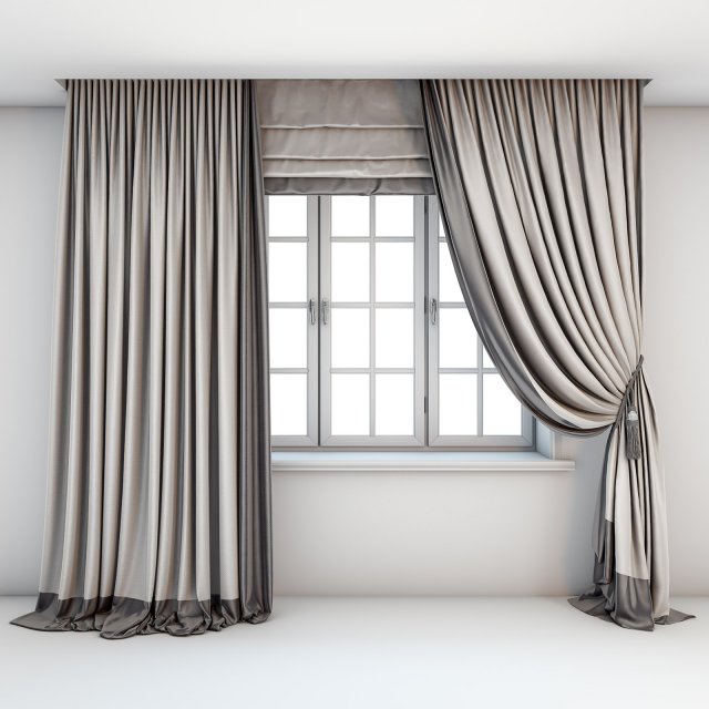 two-color light curtains roman blind 3Dモデル .c4d .max .obj .3ds .fbx .stl .blend