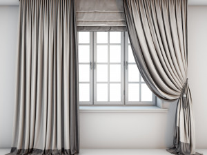 two-color light curtains roman blind 3D Model