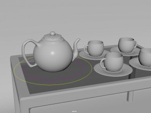 cup saucer and teapot 3Dモデル