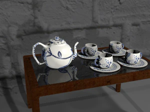 cup saucer and teapot 3D Model