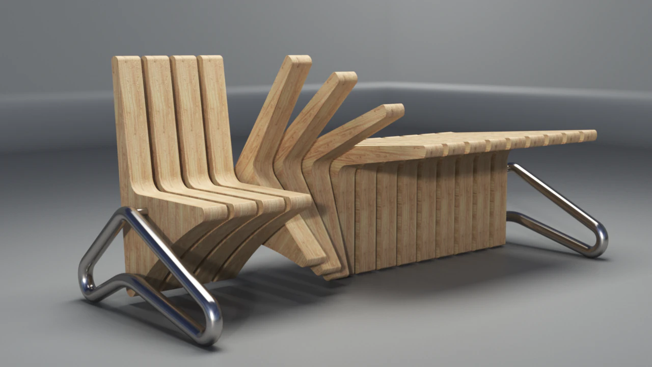wooden seat 3D Model .c4d .max .obj .3ds .fbx .stl .blend 