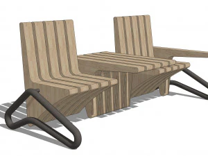 wooden seat 3D Model