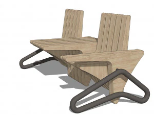 wooden seat 3D Model