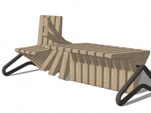 wooden seat 3D-Modell