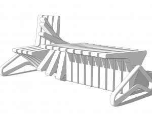 wooden seat 3D-Modell