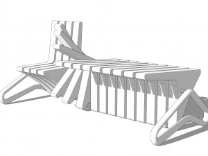 wooden seat 3D Model