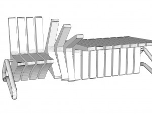 wooden seat 3D-Modell