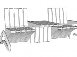 wooden seat 3D-Modell