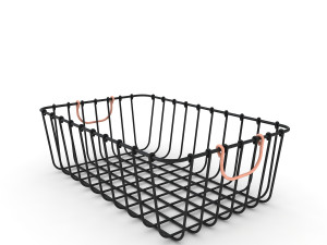 antique pewter decorative wire basket 3D Model