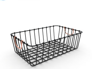 antique pewter decorative wire basket 3D-Modell