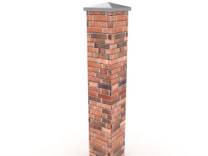 レンガ柱 3Dモデル