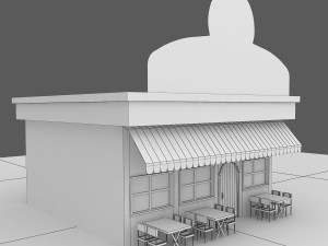 cartoon cafe Modèle 3D