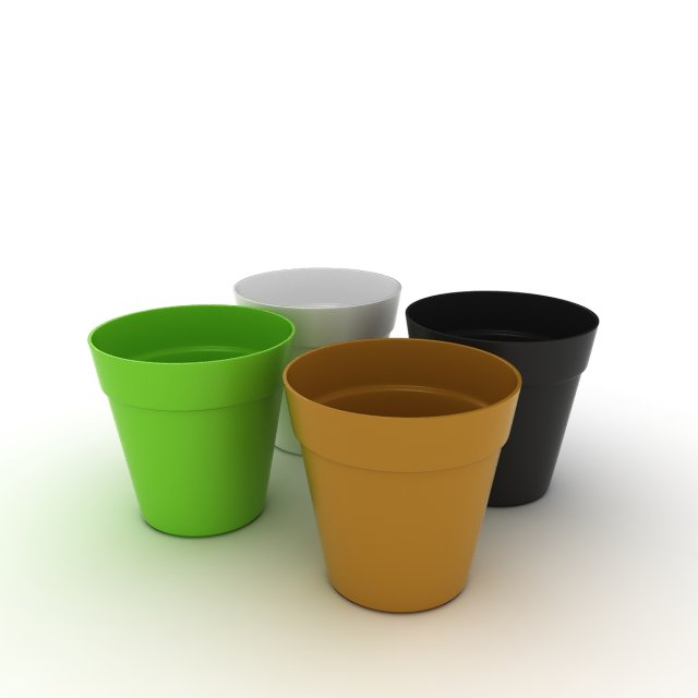colourful flower pots Model 3D .c4d .max .obj .3ds .fbx .stl .blend 
