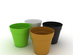 colourful flower pots 3D Model