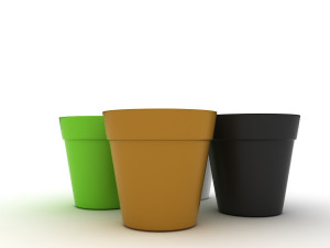 colourful flower pots Model 3D
