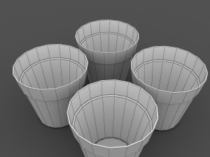 colourful flower pots Model 3D