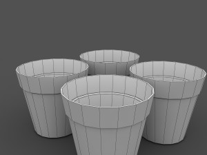 colourful flower pots Model 3D