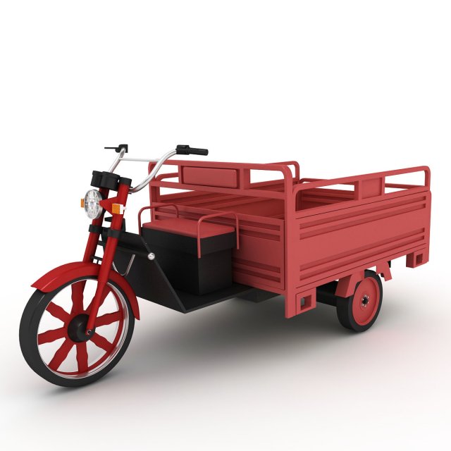 electric utility tricycle 3D मॉडल .c4d .max .obj .3ds .fbx .stl .blend 