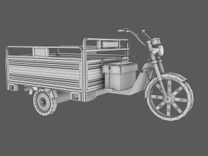 electric utility tricycle 3D मॉडल