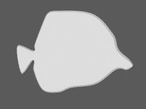 yellow tang tropical fish 3D Model
