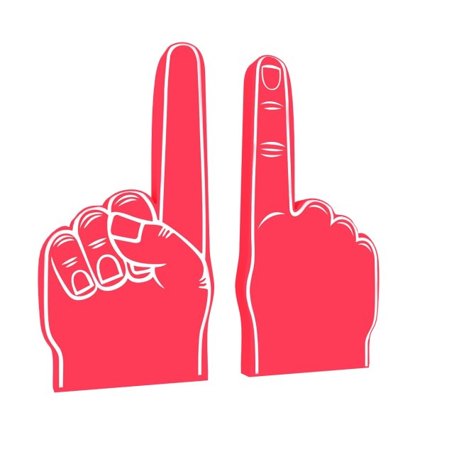foam finger 3D Модель .c4d .max .obj .3ds .fbx .stl .blend 