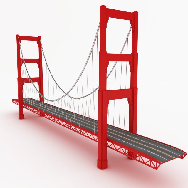 golden gate bridge 3D Model .c4d .max .obj .3ds .fbx .stl .blend 
