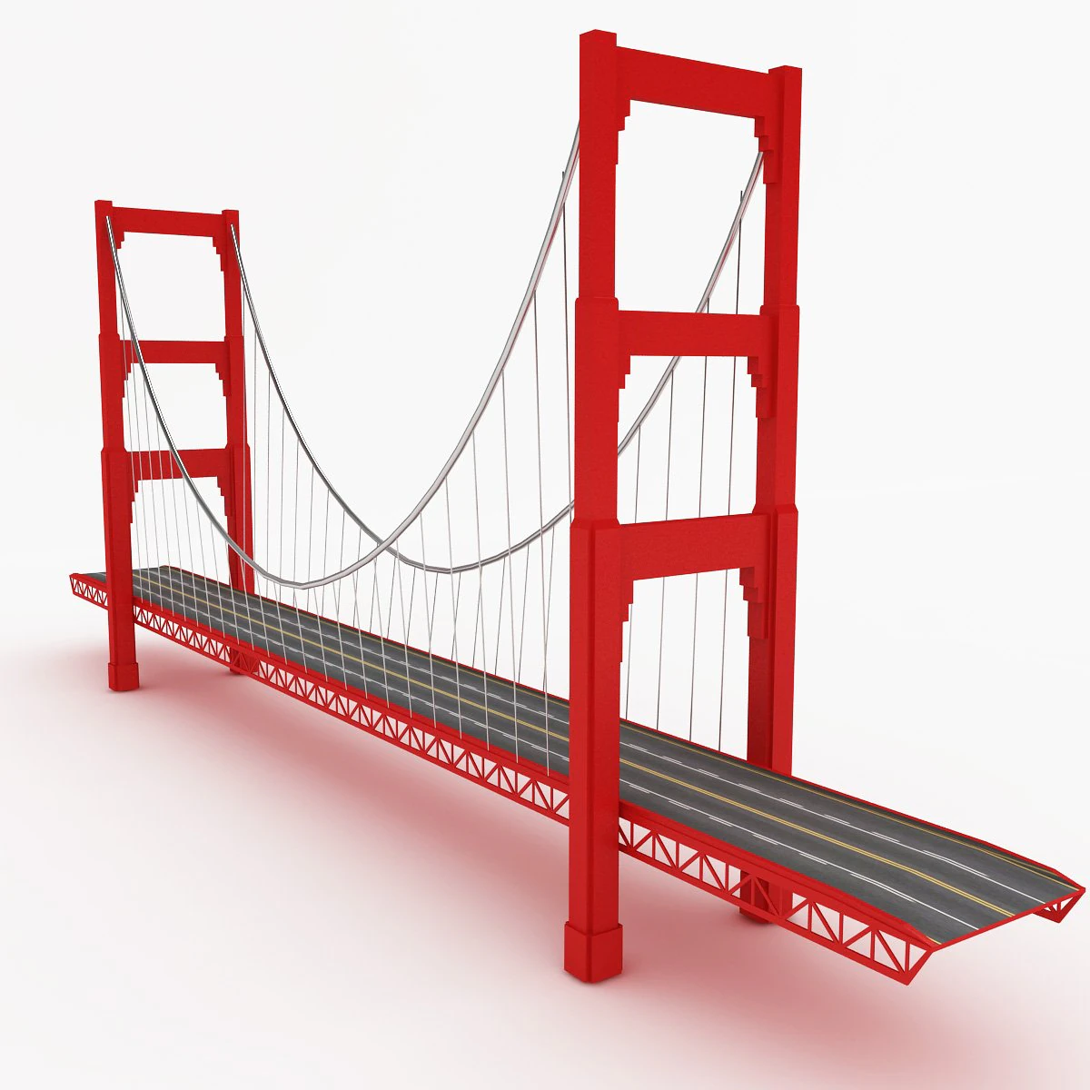 golden gate bridge 3D Model .c4d .max .obj .3ds .fbx .stl .blend