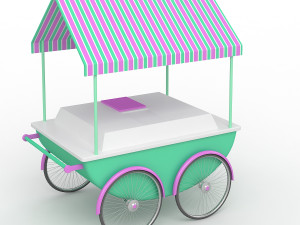 old ice cream cart 3D 모델