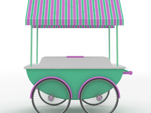old ice cream cart 3D Модель