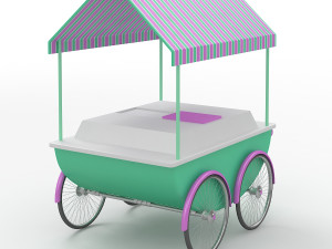 old ice cream cart 3D Модель