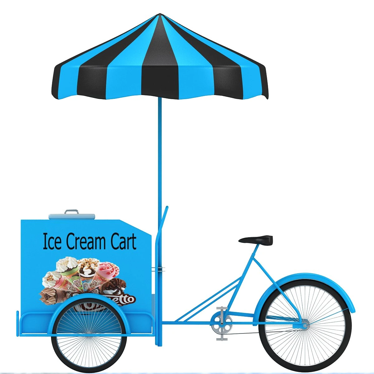 ice cream cart 3D Model .c4d .max .obj .3ds .fbx .stl .blend 