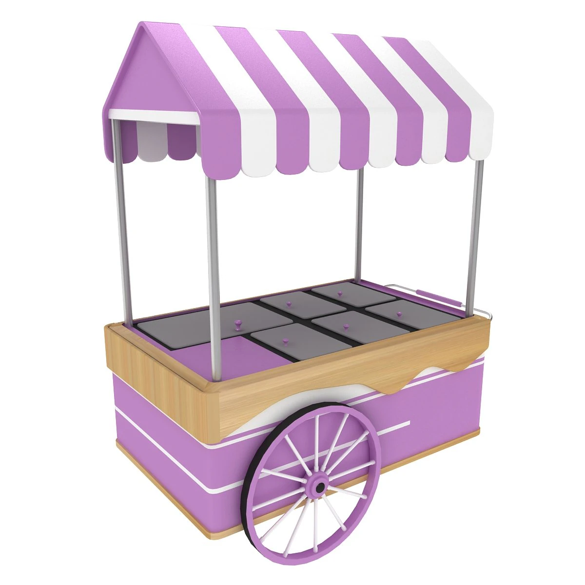 ice cream cart 3D Model .c4d .max .obj .3ds .fbx .stl .blend