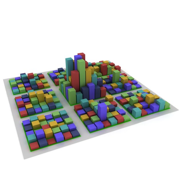 square city 3D Модель .c4d .max .obj .3ds .fbx .stl .blend 