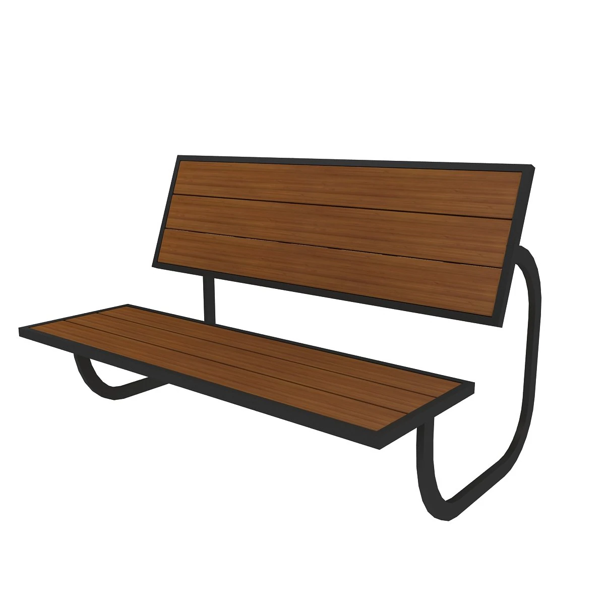 street bench 3D Model .c4d .max .obj .3ds .fbx .stl .blend 