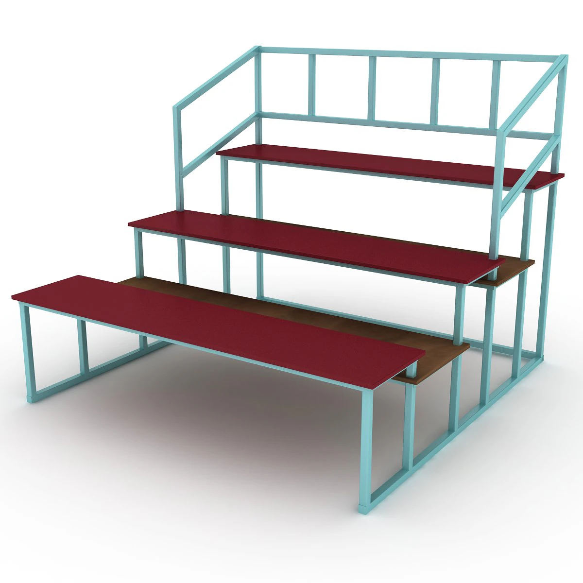 stadium bench 3D Model .c4d .max .obj .3ds .fbx .stl .blend 