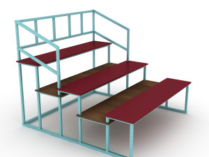 stadium bench Modelo 3D